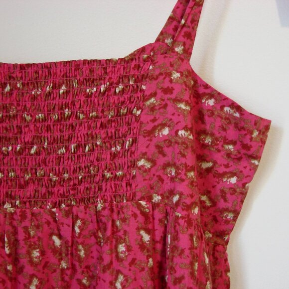 Floral Boho Babydoll Maxi Dress Pink Sweetheart Neckline Sleeveless Medium - Picture 12 of 15